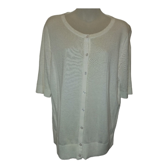 Merona Women's White Cardigan Sweater, Size XL - Picture 1 of 6